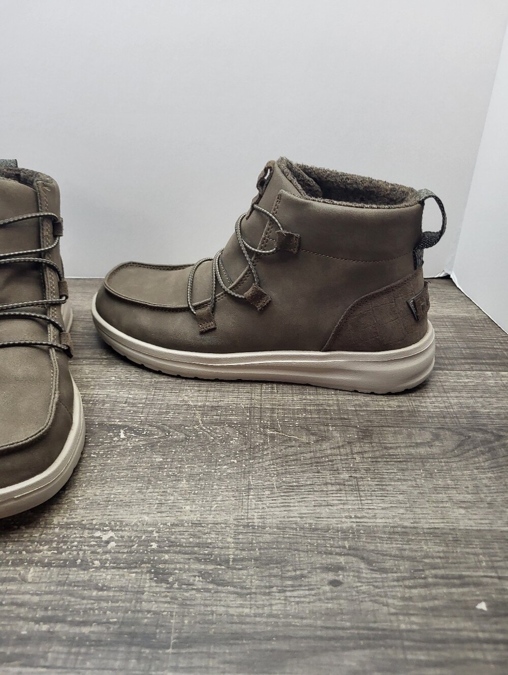 Hey Dude Eloise Recycled Leather Coffee Brown Boots Women's Size 8 - Picture 2 of 10